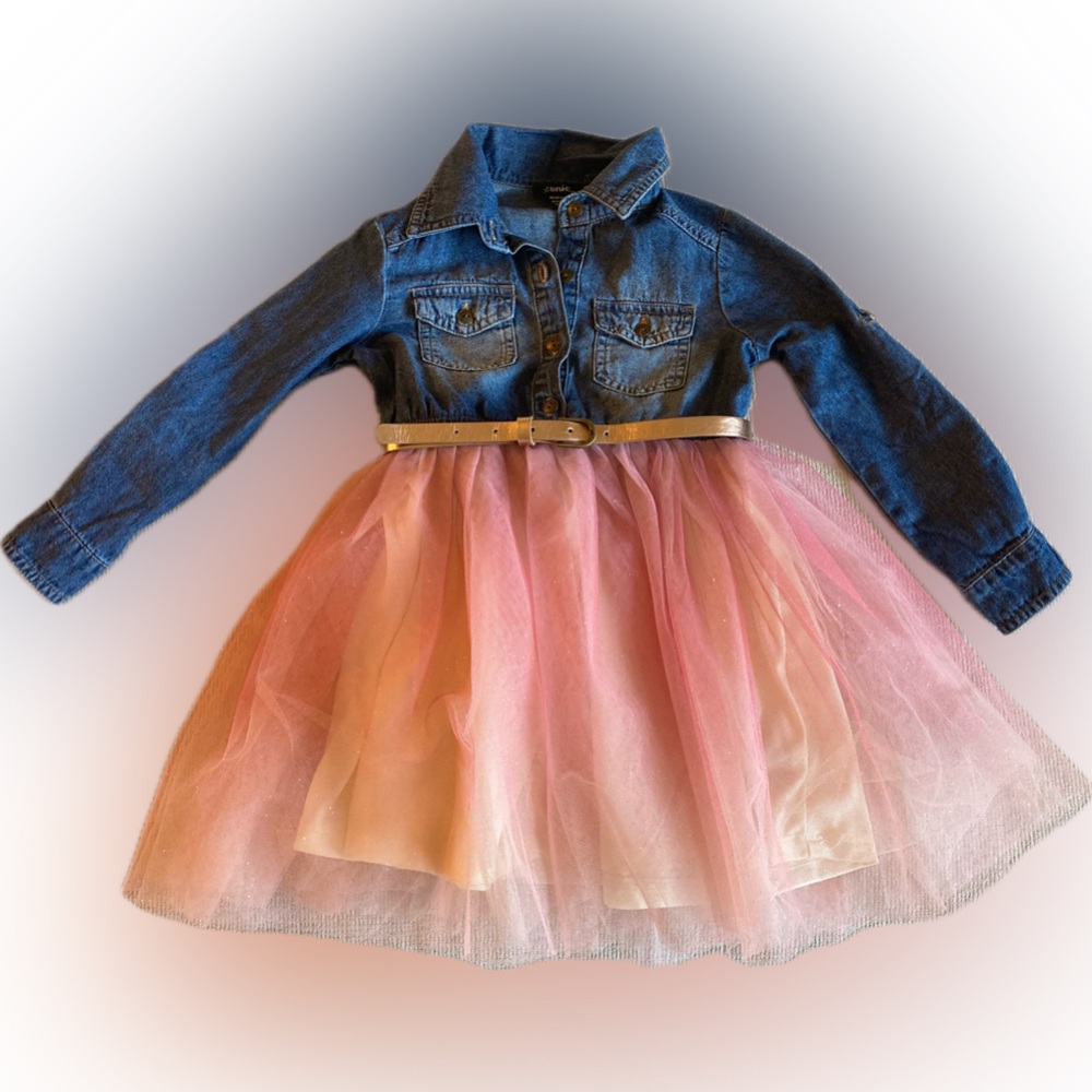 Zunie Denim Top Dress with Pink Tutu bottom